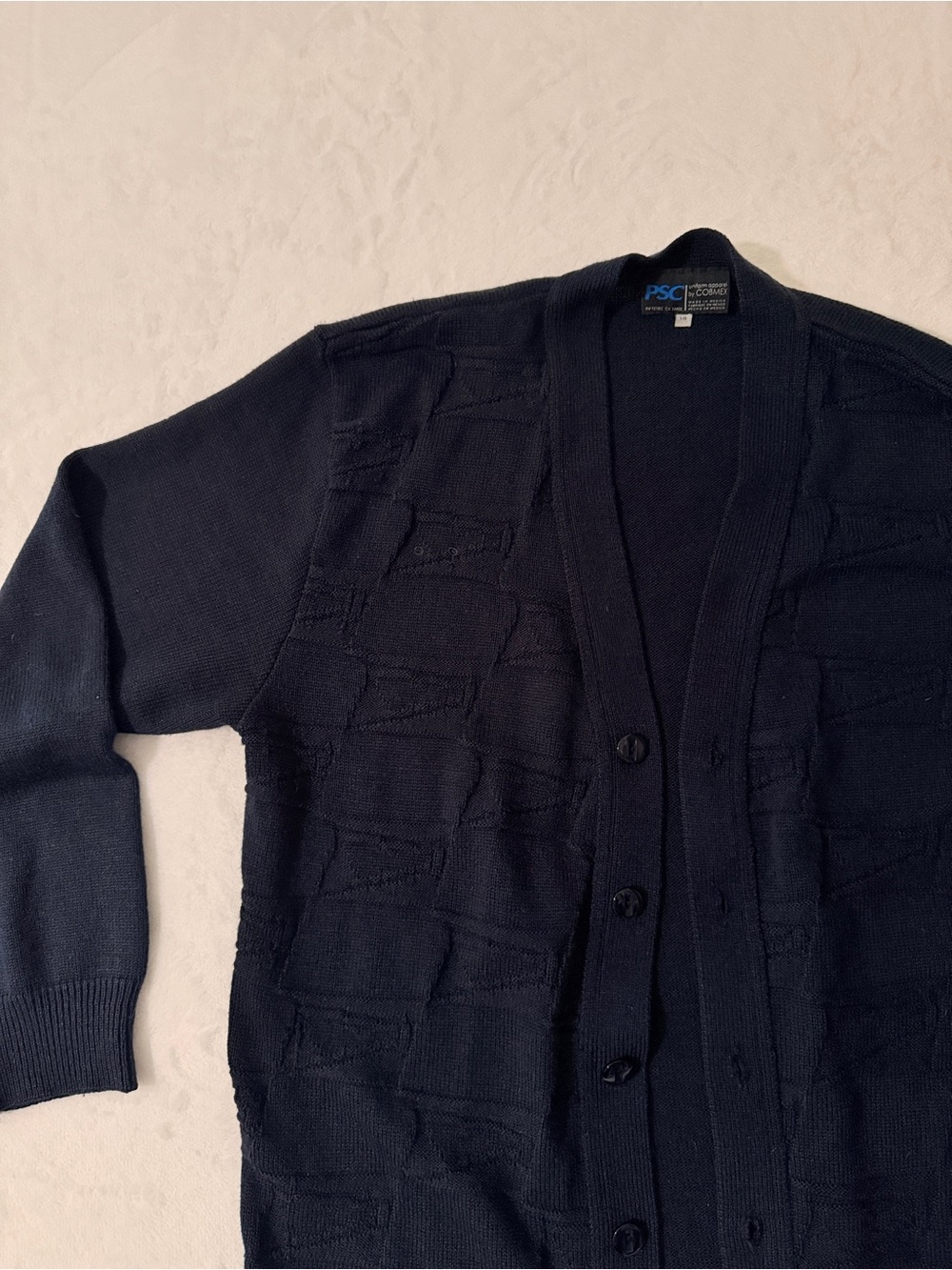 Classic large unisex USPS Clerk  Dark Navy Button Cardigan Sweater